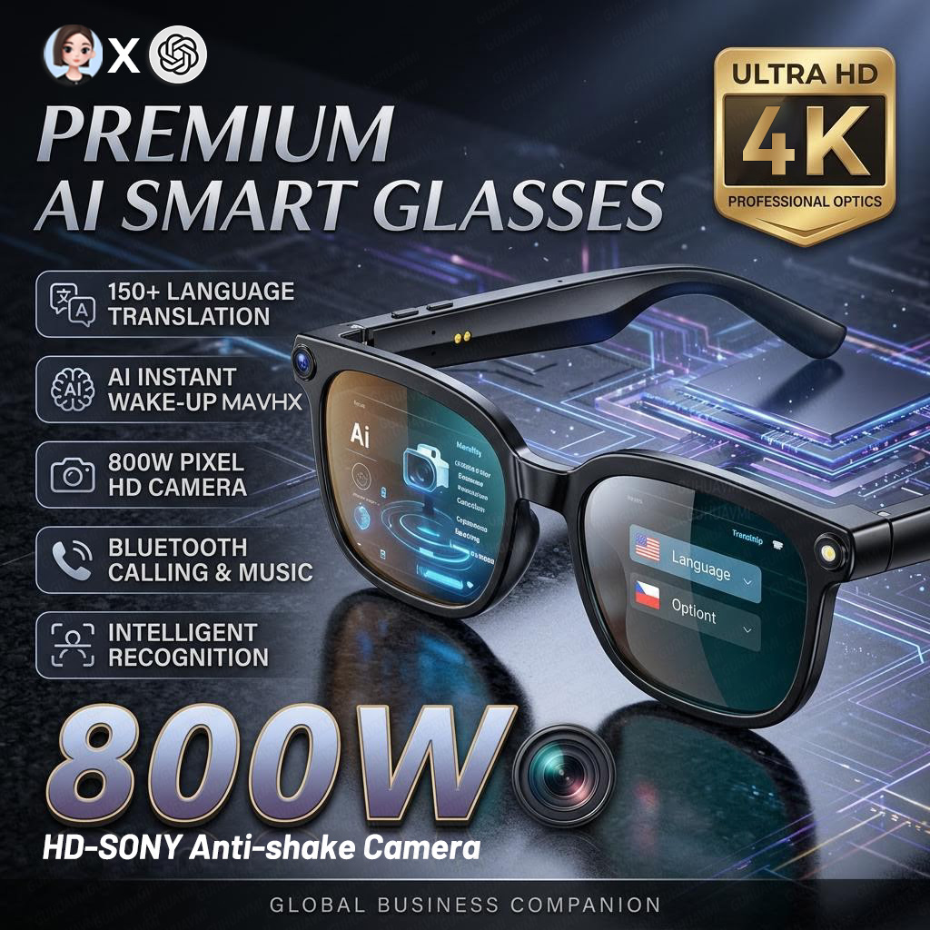 2026 4K 8MP Smart Glasses Men  - Smart Glasses Lens review and price